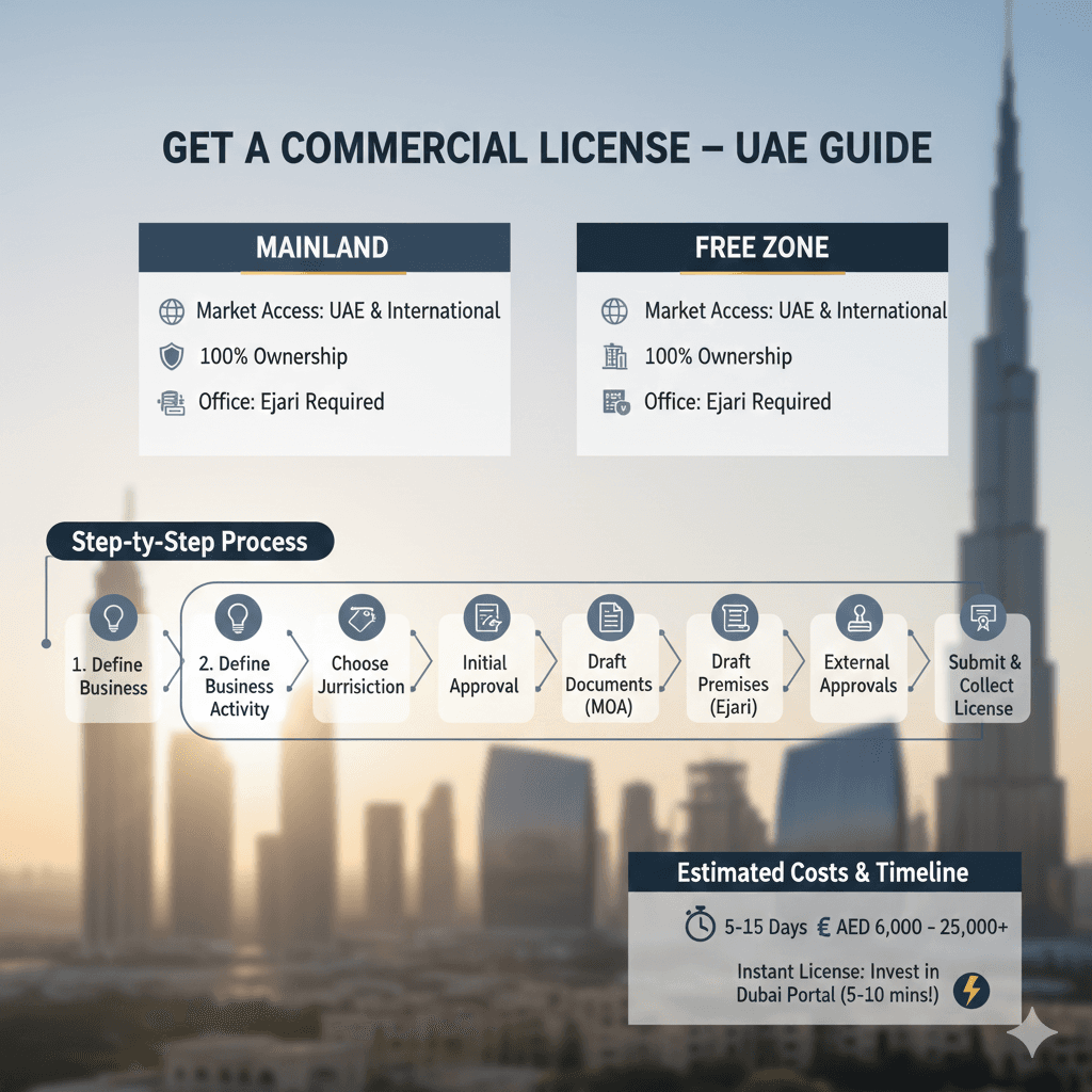 How to Get a Commercial License in UAE – Step-by-Step Guide
