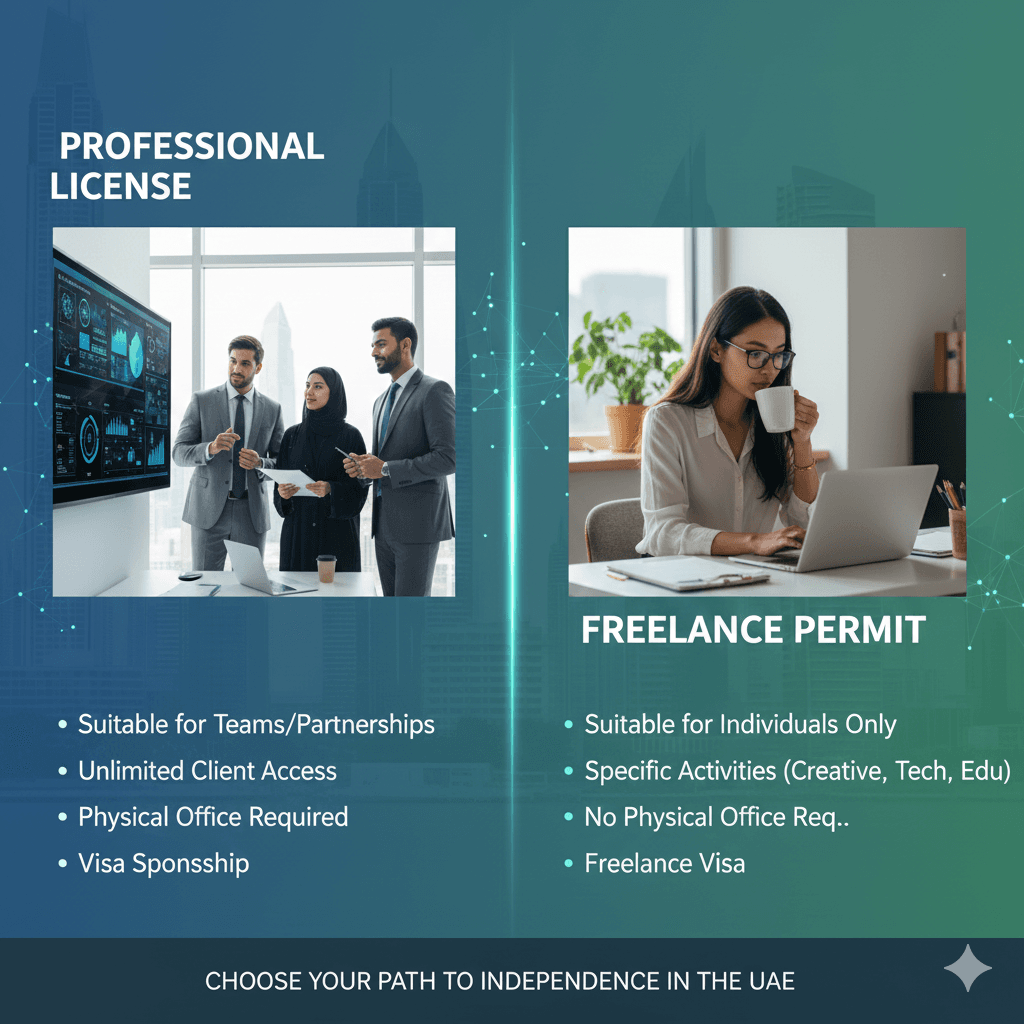 Professional License vs Freelance Permit